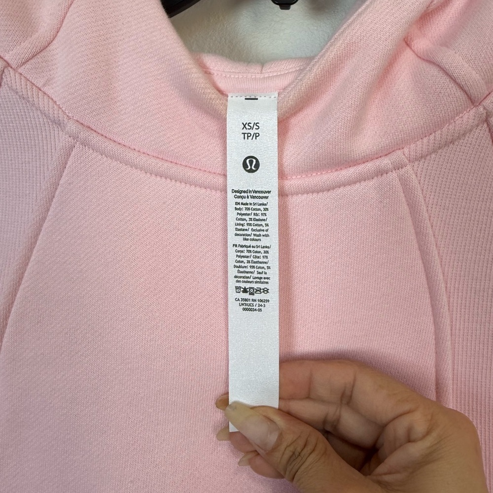 Lululemon Scuba Sleeveless Hoodie Vest Pink Oversized Athleisure XS/S - Picture 7 of 13
